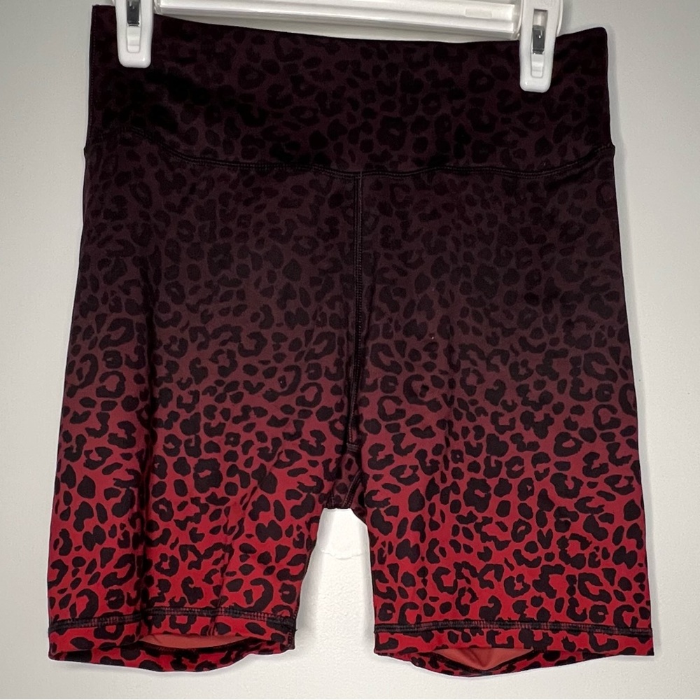 PERSIT High Waist cheetah Workout Shorts Hidden Pocket